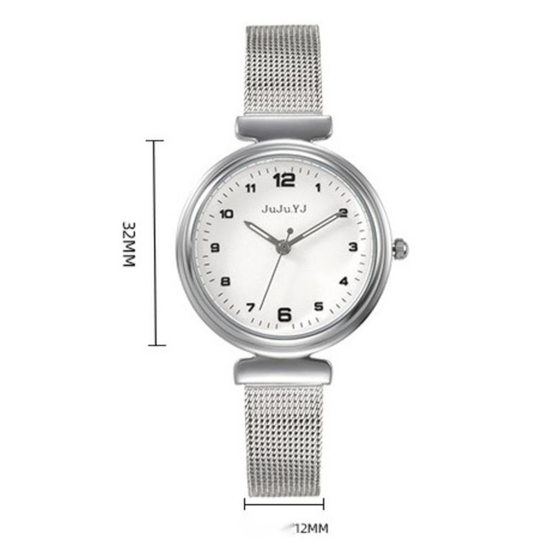 Edizione coreana da donna, alla moda e dal temperamento minimalista, maglia con disco digitale, al quarzo impermeabile_voghion.com