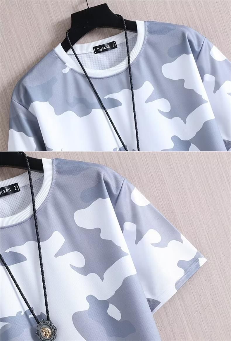 Sportanzug Sommer Dünne Herren Übergroße Mollige Kurzarm T-Shirt Shorts Laufen Fitness Sportswear_voghion.com