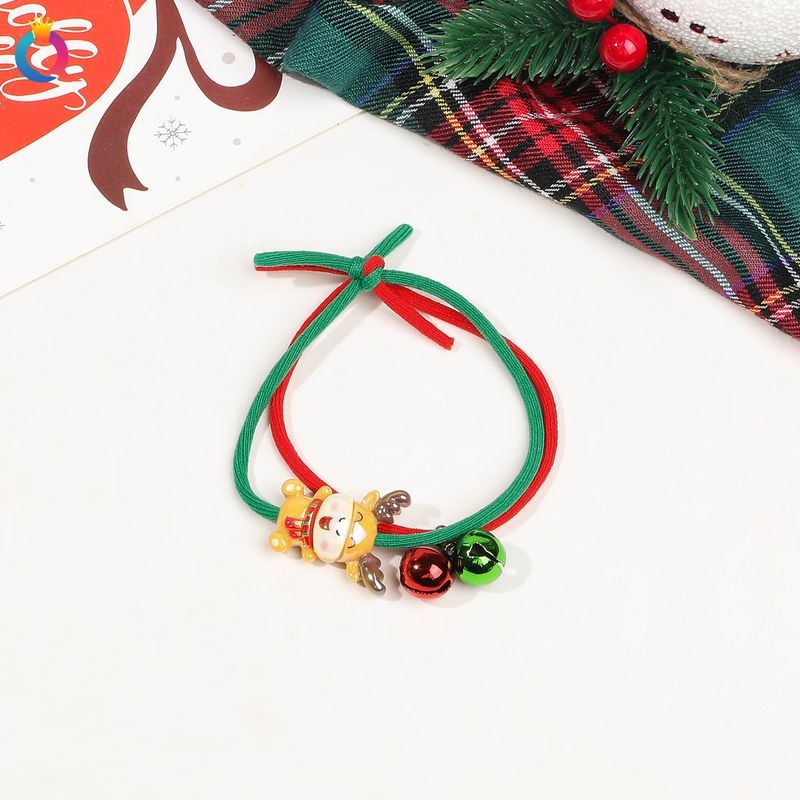 Regalo di Natale Elastico per capelli natalizio Elastico per capelli a doppia fascia con campanella a forma di cartone animato Elastico per capelli elastico Accessorio per capelli_voghion.com