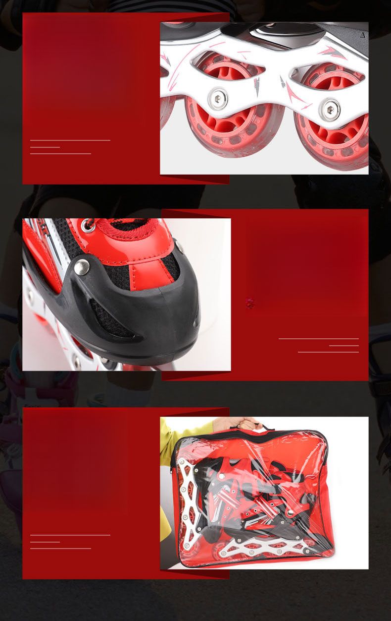 Pattini in linea professionali per adulti e bambini in PVC con rotelle universali e scarpe scorrevoli_voghion.com