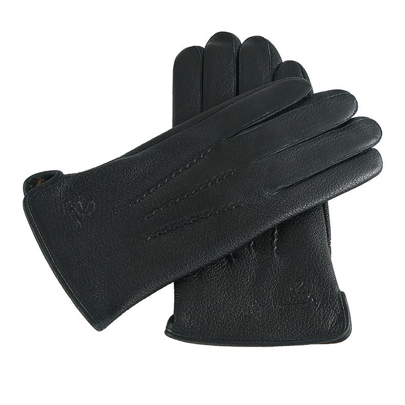 Herrenhandschuhe aus Wildlederwolle, Business, Outdoor, Fleece gefüttert, Herbst/Winter, warme Ziegenlederhandschuhe_voghion.com