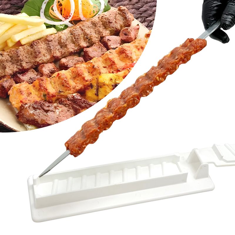 Eenzelreihige Kebab Maker Grillspiess Maschinn Kebab Press Maker Wiederverwendbar Plastik Grillspiess Maker Kebab Virbereedung Grillinstrumenter_voghion.com