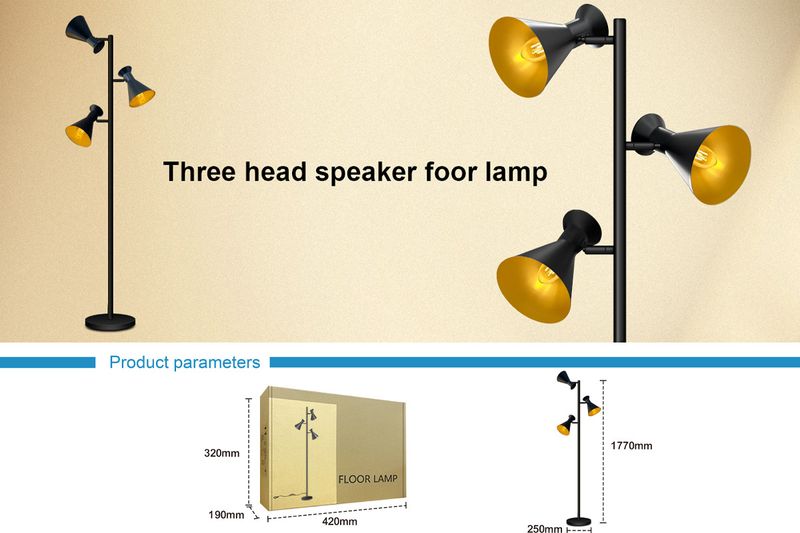 Driekoppige luidspreker Fantasy vloerlamp Bluetooth hoeklamp bedverlichting vloerleeslamp_voghion.com