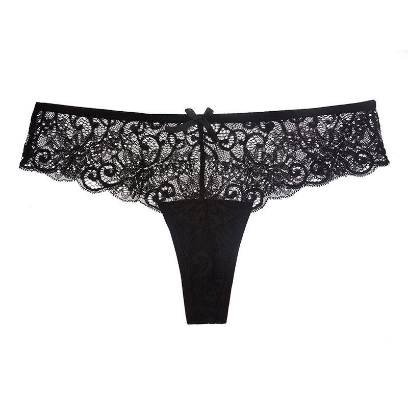 2025d 2025d Popular Lace Sexy Thong T-Panties Low Waist Cotton Crotch Women's Underwear_voghion.com