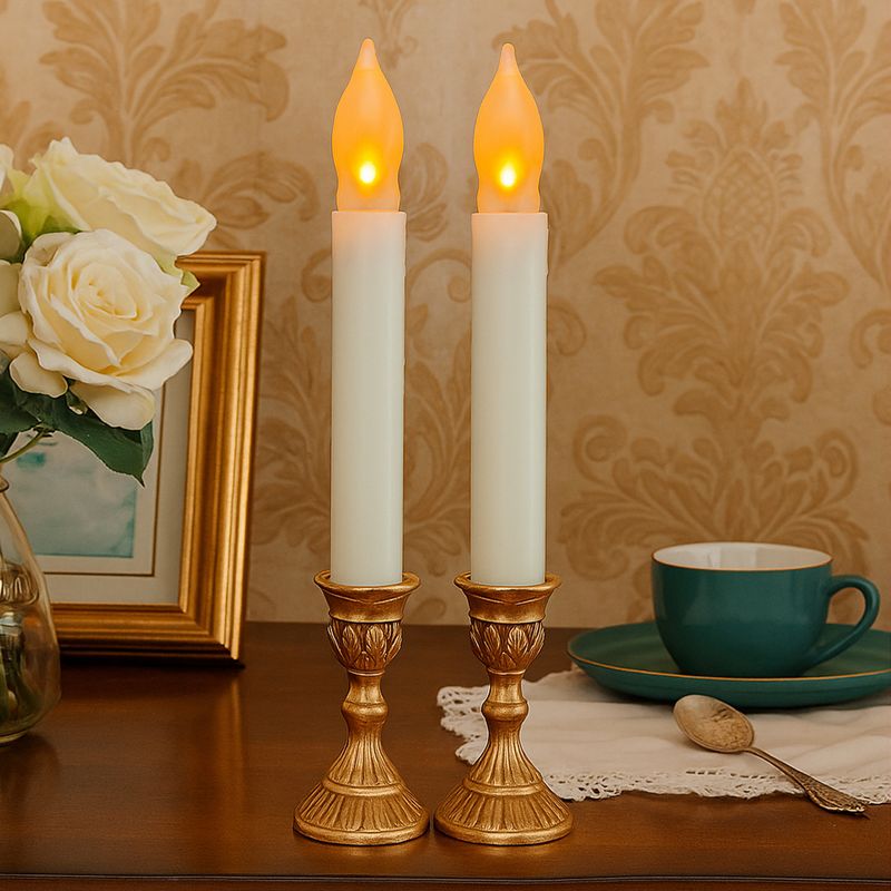 Velas LED recarregáveis por USB – Pacote com 2/6 velas decorativas sem chama com luz cintilante branca/amarela quente para decoração de casa, casamento e feriados_voghion.com
