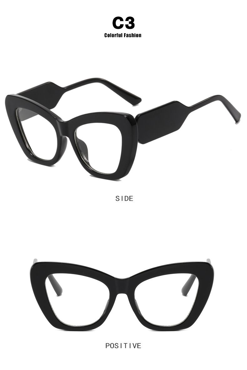 Women's Glasses Cat's Eye Color Matching Plain Glasses New Ins Internet Celebrity Same Glasses Frame Anti Blue Light Glasses Frame_voghion.com