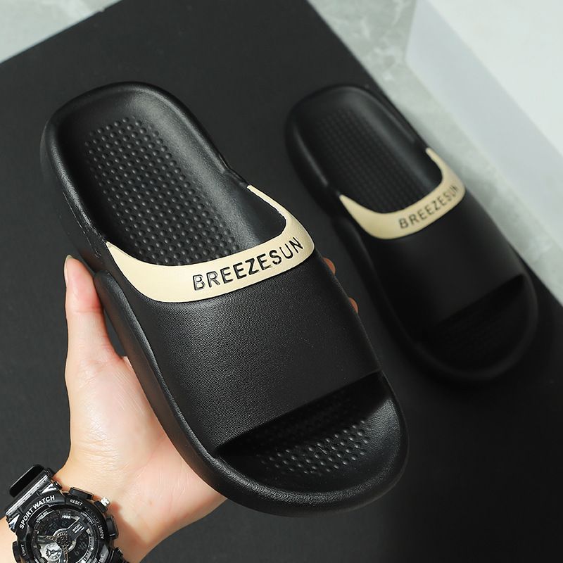 Herren-Sandalen mit Dämpfung, Ein-Wort-Hausschuhe für Paare, Badezimmer-Sandalen für drinnen und draußen, langlebig und rutschfest_voghion.com