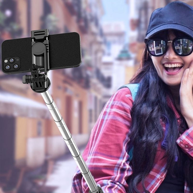 Langaton Bluetooth-selfiekeppi teleskooppikiinnike, tekniset tiedot: Q05 (musta)_voghion.com
