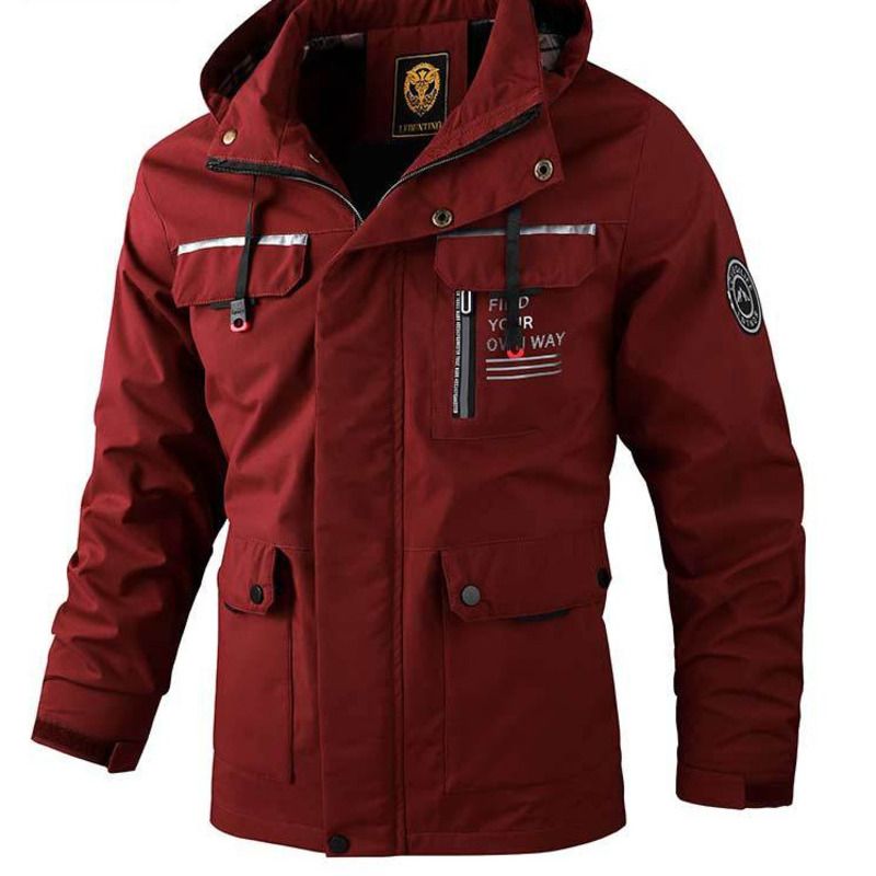 Casual Parka Autumn Winter Hooded Jacket Men's Coat Solid Color Outdoor Fashion_voghion.com