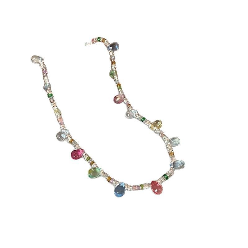 Collier de niche en perles colorées Dopamine, design élégant, personnalité, mode, exquis, simple et de grande valeur_voghion.com