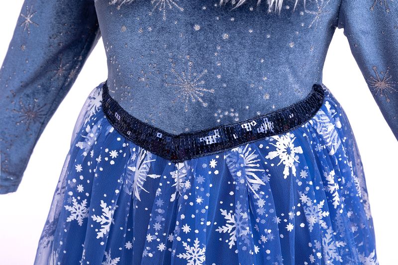 Kinderkleidung 2024 Winter Prinzessin Kleid Weihnachtsgeschenk Mädchen Pelzkragen Prinzessin Kleid Frozen_voghion.com