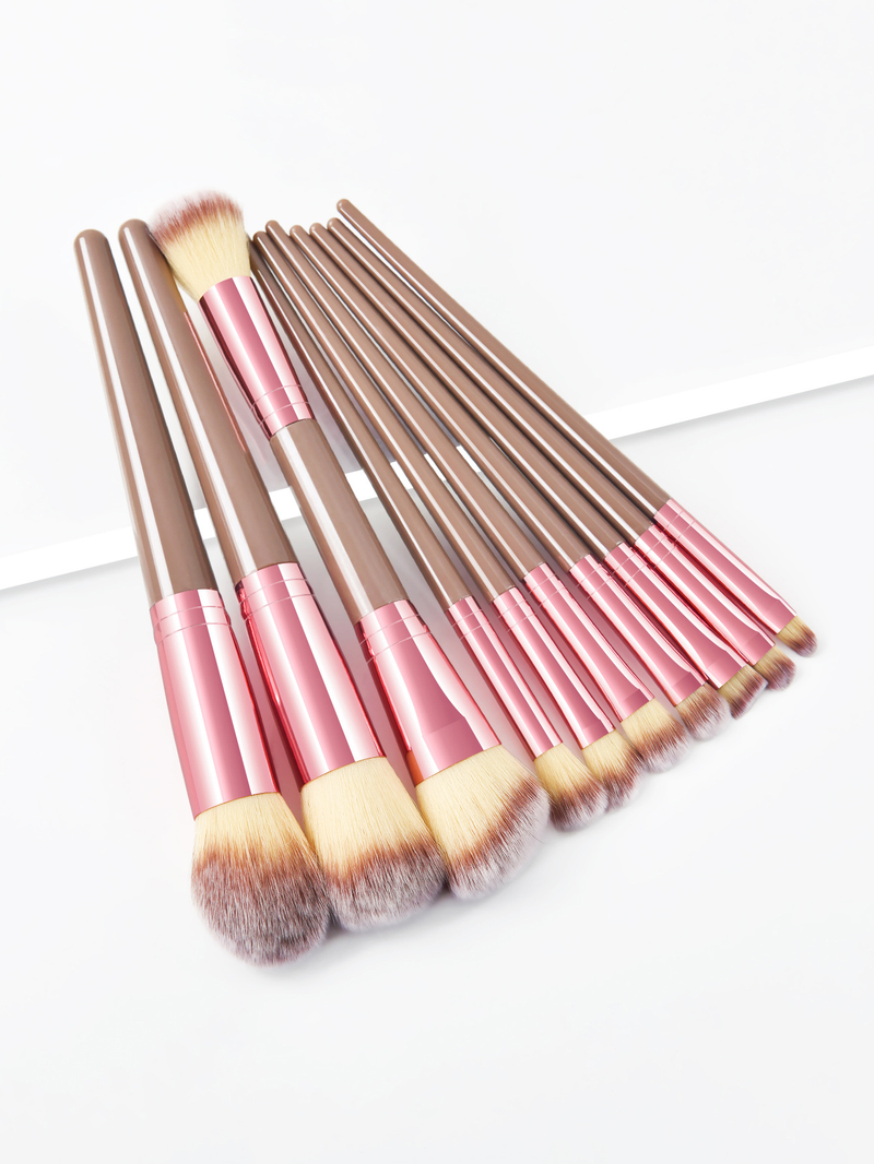 10 pcs makeup brushes, benzine gold, beauty tool set, brush set GUJHUI_voghion.com
