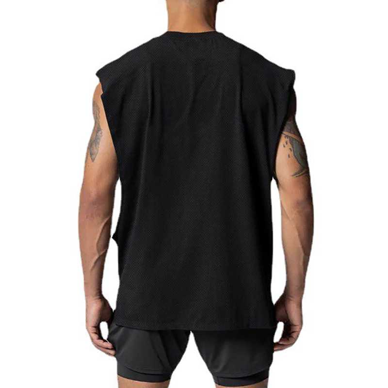 Fitness, schnell trocknendes Tanktop für Herren, lockeres Muskeltraining, Basketball, Sport-Top, ärmelloses Sweetheart-T-Shirt_voghion.com