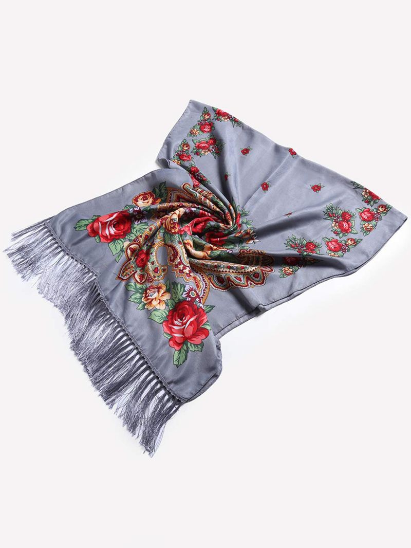 Vendita calda Stampato Nappa Lunga Sciarpa Viaggio Stile Etnico Donne Scialle Sciarpa_voghion.com