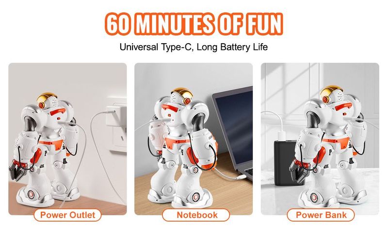 VEVOR RC Robot Toy Battle Robot For Kids Remote Control Robotic Toy Programmable_voghion.com