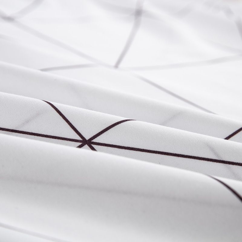 Gray And White Grid Lattice Mattress Cover Polyester Skin Friendly Bed Fitted Sheet Mattress Protector Fitted Sheet_voghion.com