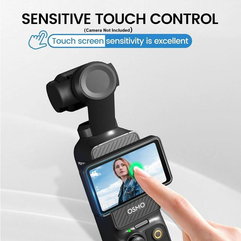 Protector de pantalla para DJI Osmo Pocket 3 Creator Combo, película de vidrio templado HD de dureza 9H, protector de pantalla LCD + protector de lente (paquete de 2)_voghion.com
