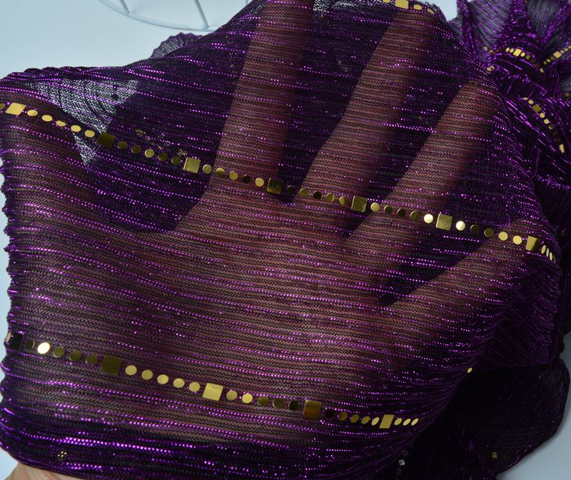 Pañuelo musulmán para la cabeza, con lentejuelas y encaje, para mujer, con moño musulmán, de color liso, de doble propósito, con lentejuelas plateadas a rayas._voghion.com