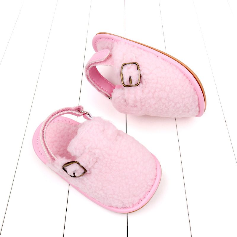Autumn and winter new lamb wool walking 0-12 months Velcro baby hairy shoes BNB3132_voghion.com