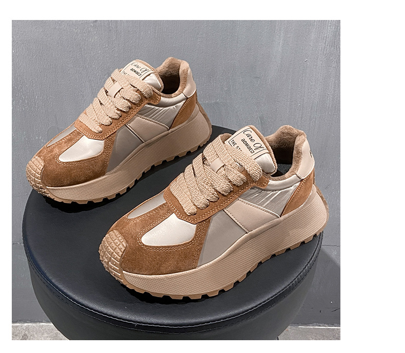 Baumwollschuhe Damen Schnürmode Freizeitschuhe vielseitige Sneakers mit dicken Sohlen 2023 Winter weich und bequem plus samtwarme Damenschuhe_voghion.com