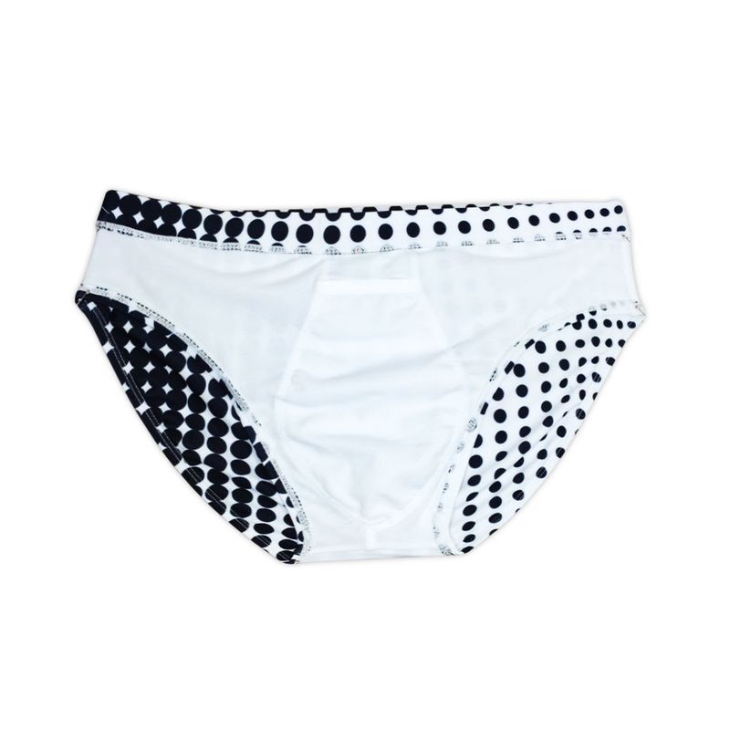 UXH Herren-Badehose mit Farbverlauf und Punkten, Dreieck-Design, mit Körbchen, modische Anti-Belichtungs-Badehose für Männer_voghion.com