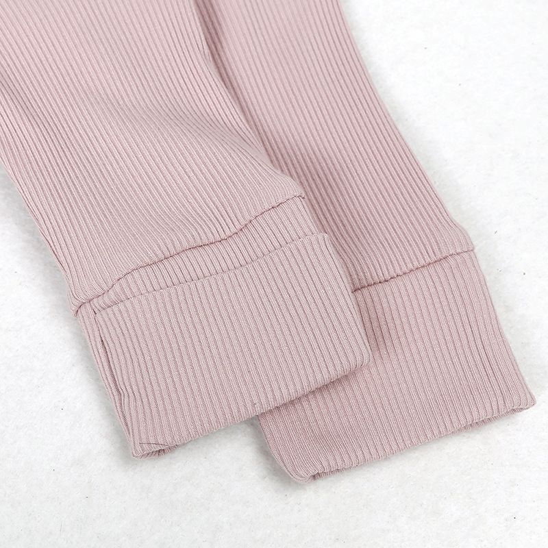 Soft Bamboo Fiber Baby Onesie With Double Zipper & Cuffed Hands/Feet – Long Sleeve Unisex Infant Pajamas For Newborns (0-24M)_voghion.com