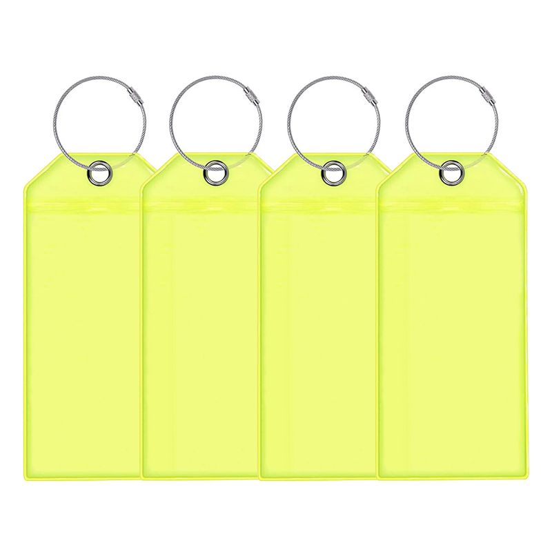 Spot yeni yeşil bagaj etiketi dikey şeffaf mühürlü su geçirmez kart kart seti rozet çalışma kartı PVC_voghion.com