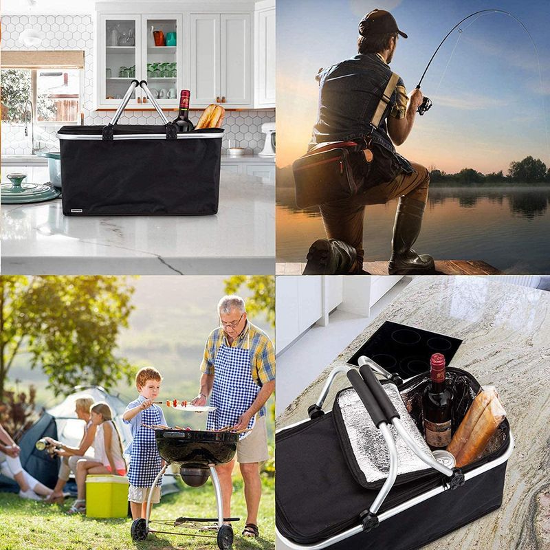 Ice Outdoor Red Wine Foldable Camping Insulated Picnic Bag_voghion.com