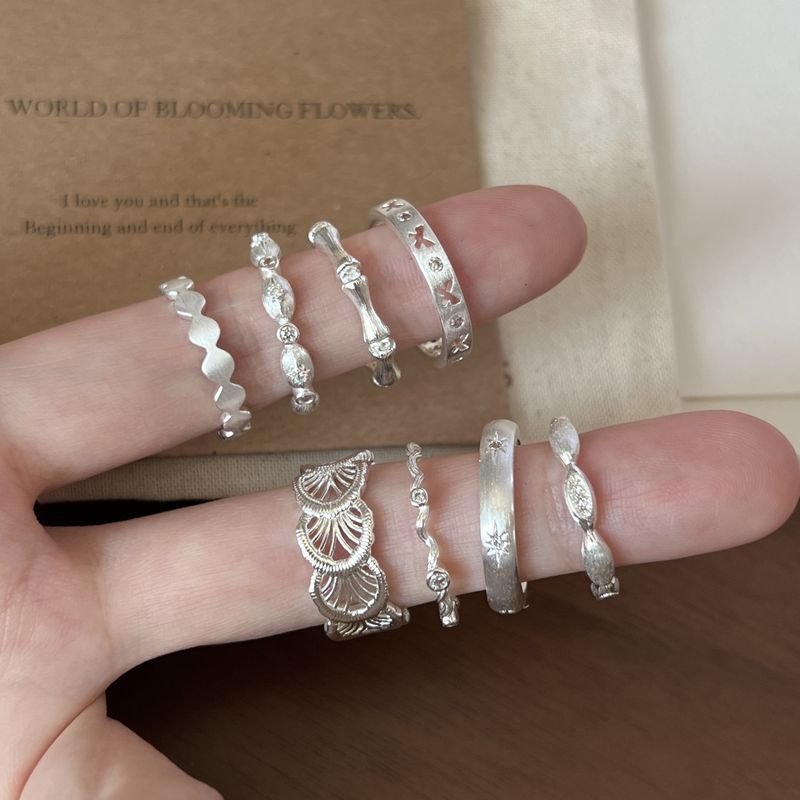 S925 Sterling Silver Lace Brushed Plain Ring Ring For Women Does Not Fade Niche High-end Sense Light Luxury Versatile Open Jewelry New_voghion.com