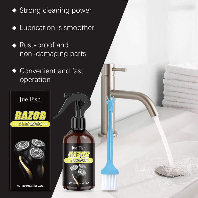 JUE FISH Cleaner Spray di manutenzione antiruggine e disincrostante per testine di rasoio elettrico_voghion.com