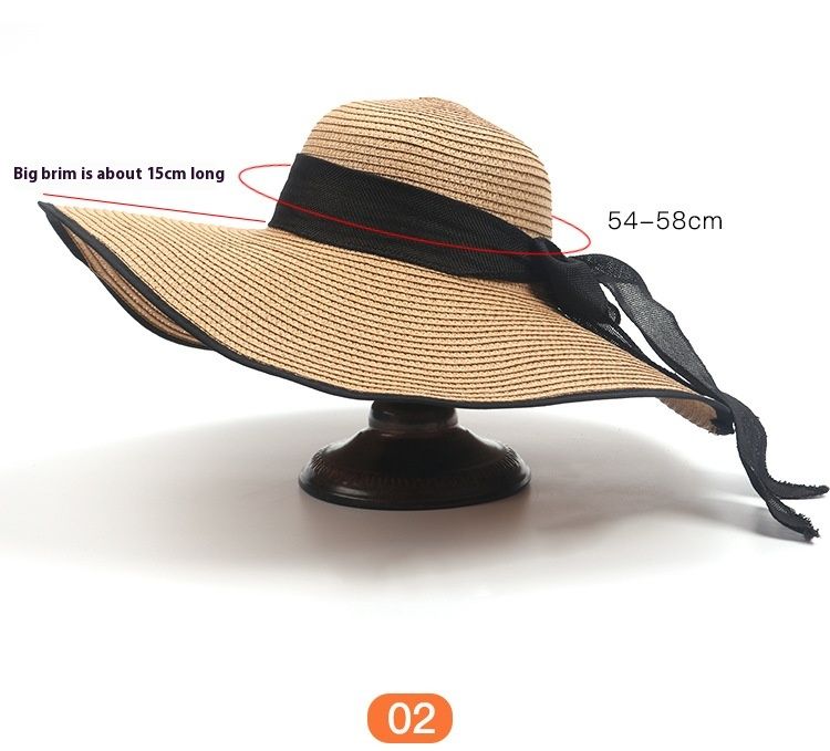Pdmcms Beach Straw Hat for Summer Beach Outing Large Brim for Sun Protection and Vacation Versatile Cool Hat Sun Hat_voghion.com