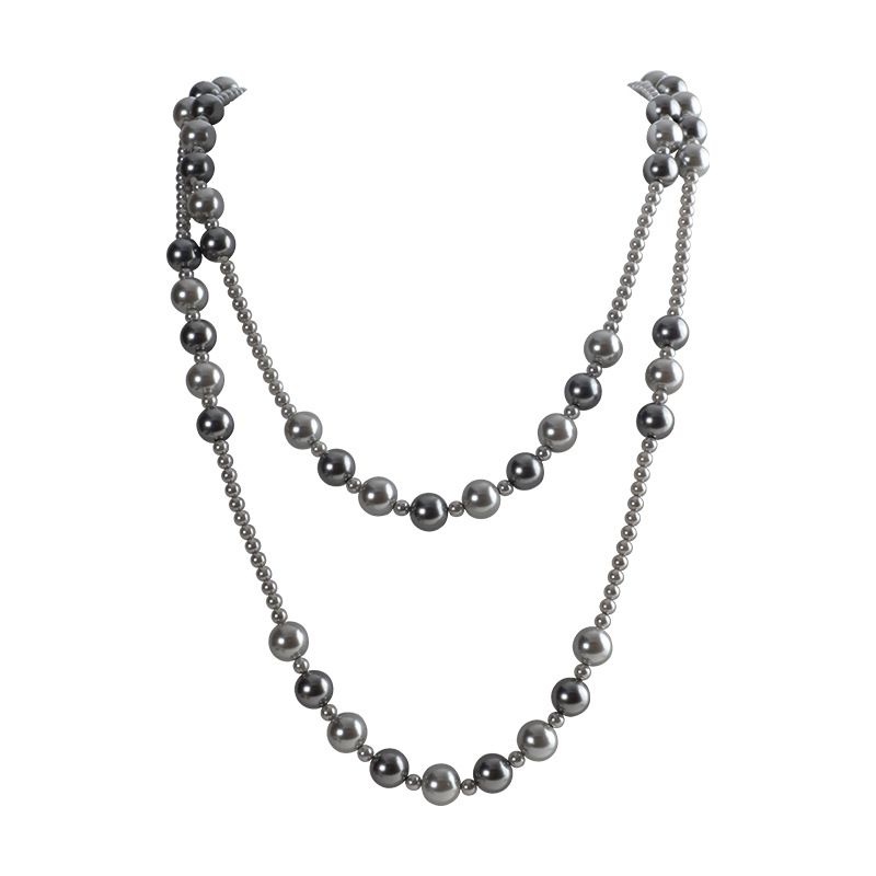 Collier d'automne-hiver en perles rondes véritables faites main, haut de gamme, léger et élégant, idéal pour un pull. Polyvalent et raffiné._voghion.com