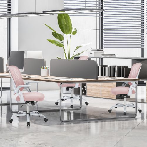 Office Mid Back Ergonomic Mesh Computer Desk Larger Seat Executive Height Adjustable Swivel Task Chair With Lumbar Support_voghion.com