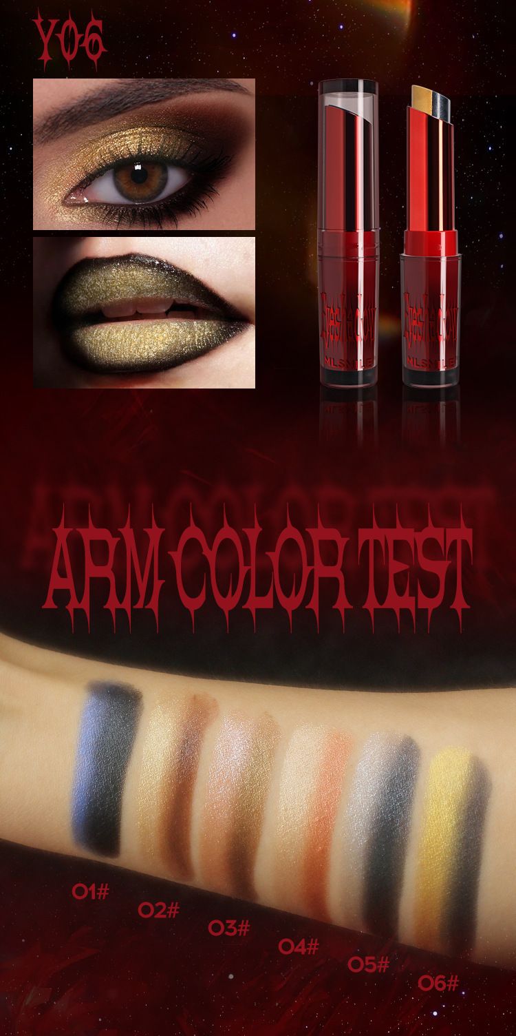 MLSMILE Gradient Two Color Eye Shadow Lip Eye Dual Purpose Waterproof Lazy Eye Shadow Stick Halloween Eye Shadow_voghion.com