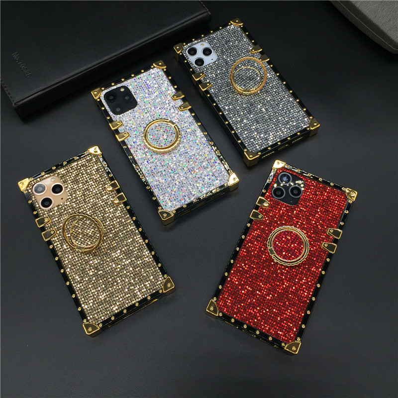 Luxury Bling Glitter Square Case For iPhone 13 X XS Max XR Sequins Cover Phone Cases for iphone 14 PRO MAX 12 11 7 Plus 8 6 6S_voghion.com