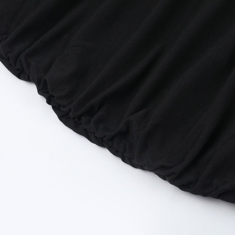 Abito bustier con pannello in rete trasparente e vita arricciata - Gonna midi fluida per donna, abbigliamento casual e per feste estive_voghion.com