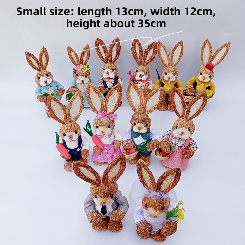 Direkt vom Hersteller: 35 cm kleiner, handgefertigter, immaterieller Weihnachtsschmuck in Form eines Hasen aus Schilfrohr mit Motiv aus der Landschaftslandschaft._voghion.com