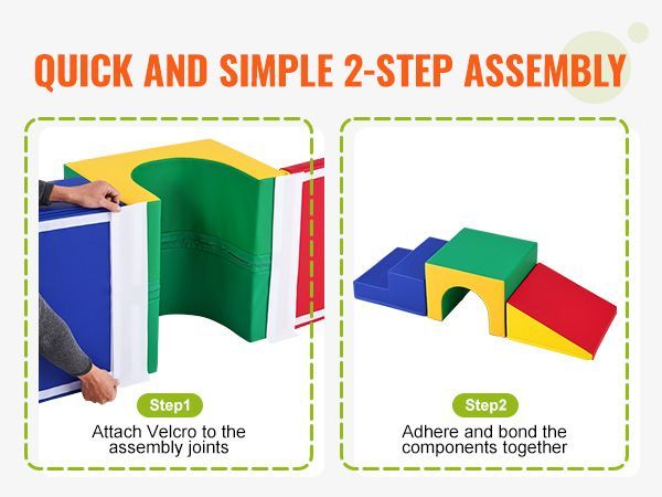 VEVOR Single Tunnel Climber, Toddler Playset, Foam Climbing Blocks For Toddlers, Kids Tunnel Maze With Stairs And Ramp, Indoor For Toddlers And Preschoolers Easy To Clean, 3 Pcs (Assorted)_voghion.com