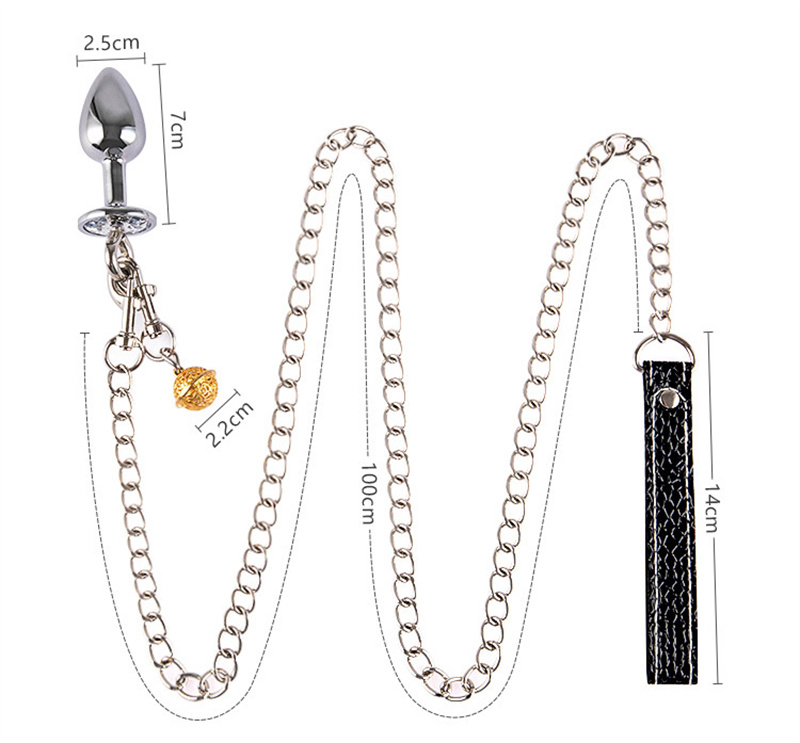 Schwanz Anal Fox Butt Plug Metall Anus Perle mit Ketten Bell Bondage Slave Sexspielzeug für Frauen Erwachsene Produkte C_voghion.com
