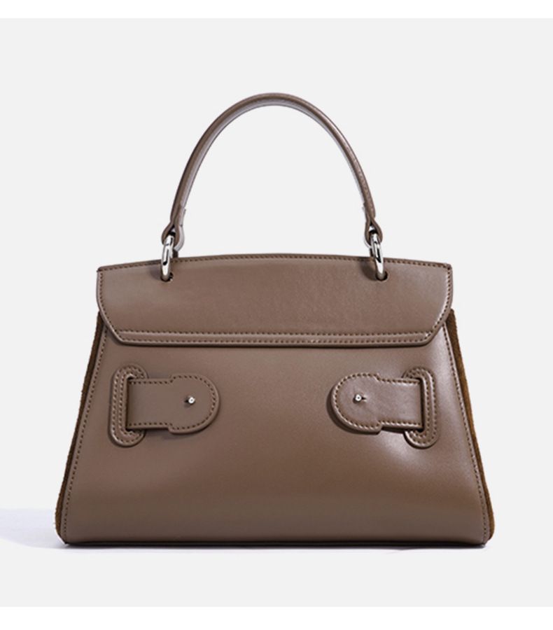 Elegante e spaziosa borsa tote in vera pelle per donna - Borsa a tracolla e a spalla versatile nei colori marrone moka, rosso Anchora, caffè_voghion.com