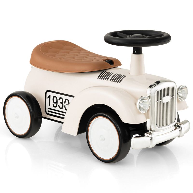 Kids Ride On Car Toddlers Retro Push Car Foot To Floor Riding Toy W/ Storage_voghion.com