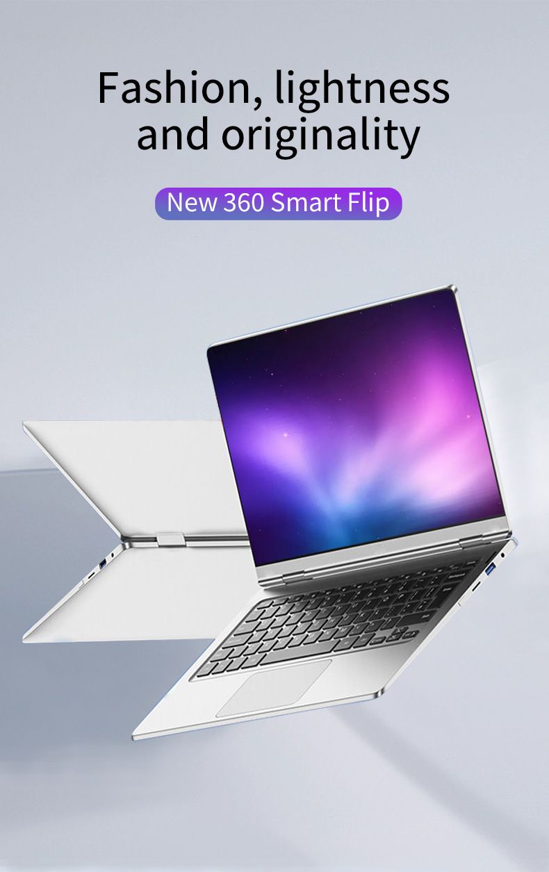 1.6" 360° Rotatable Touchscreen Laptop - Intel Celeron N4020, Foldable 2-in-1 Notebook, Ultra-Thin & Lightweight, Windows 7, Long Battery Life_voghion.com