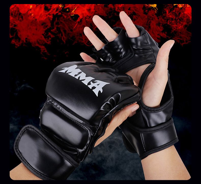 Półpalczaste rękawice bokserskie dla dorosłych dzieci Sanda Muay Thai Fighting Rękawice bokserskie dla mężczyzn i kobiet Muzyka Ściana Cel Cel ręczny Cel nożny_voghion.com
