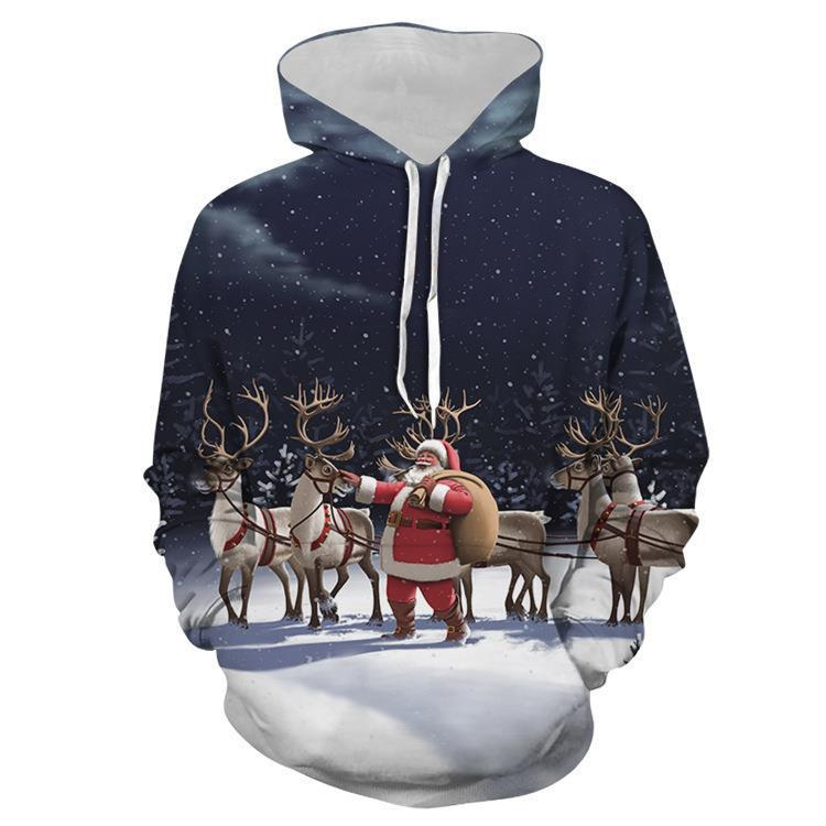 2023 Felpa con cappuccio per coppia di Natale europea e americana nuova Felpa con cappuccio cosplay di Babbo Natale con stampa digitale 3D_voghion.com