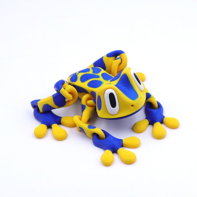 Giocattolo da scrivania snodabile a forma di rana - Figura magnetica a forma di rana stampata in 3D con giunti mobili, perfetta per decorare frigorifero e ufficio_voghion.com