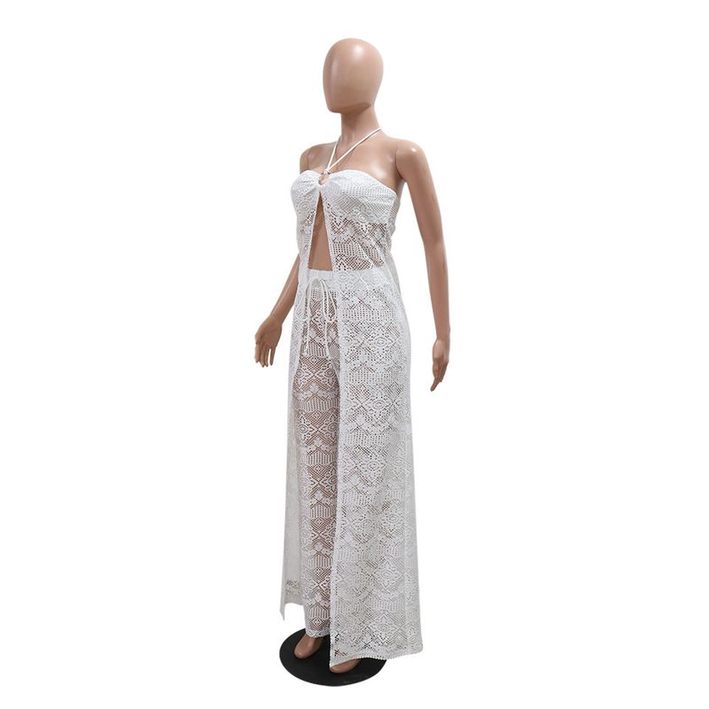 Wrap-Front Crop Top & Wide-Leg Pants Set - Stylish Two-Piece Outfit For Women_voghion.com