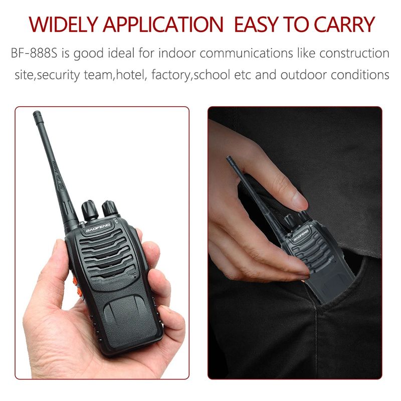 Baofeng 888S Walkie-talkie BF-888S Amateur Two Way Radio UHF400-470MHz 16 Channel 2pcs Optional Headset USB Charger_voghion.com