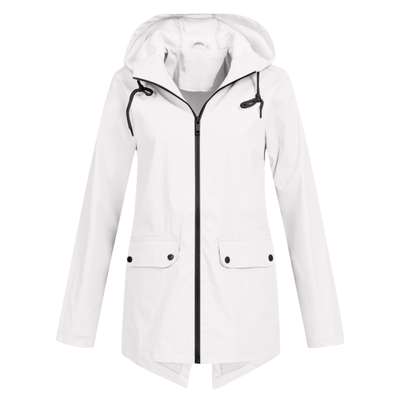 Giacca antivento leggera con cerniera e cappuccio per donna K_voghion.com