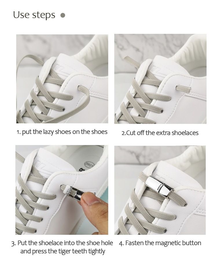 Lacci per scarpe 2 pezzi Lacci per scarpe con fibbia magnetica tonale Lacci elastici_voghion.com