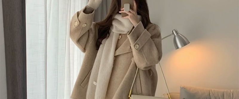 Dames trenchcoat van wolmix, oversized, dubbelrijs, Audrey Hepburn-stijl, jas voor de herfst en winter, warm, verdikt, casual, elegant, petite, vriendelijk_voghion.com